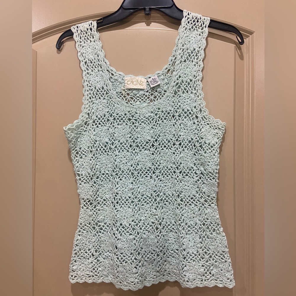 Cache knit/ crochet tank top